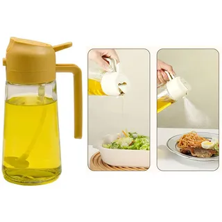 TEMU-SC 470ml Glas Sprühflasche öl, ölsprüher für speiseöl, oil sprayer, olivenöl spray, Sprüh-/Kippvorrichtung für Küche, Kochen, BBQ, Backen, Grillen, Braten, Salat