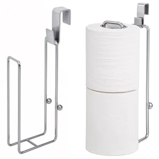 Belle Vous Toilettenpapierhalter 2er Set Silber - Selbstklebender Toilettenpapierhalter ohne Bohren - Silbener Klopapierhalter - Klopapierhalter ohne Bohren
