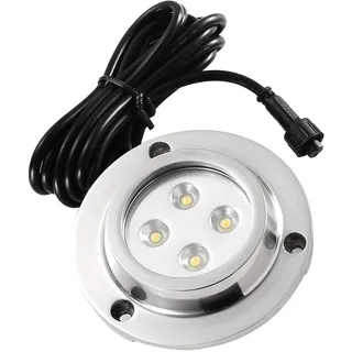 CHNXU Unterwasserbeleuchtung Wasserdichte IP68 Pool Licht Runde 400LM 10W LED Unterwasserlicht 12V Teichbeleuchtung Unterwasserstrahler für Boote Aquarium Brunnen oder Teich, Warmes Weiß