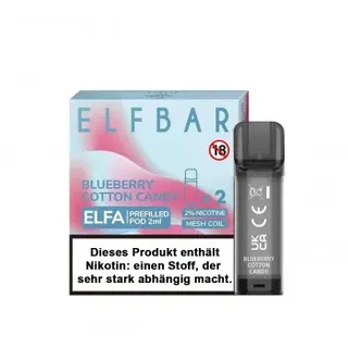 ElfBar ELFA - Blueberry Cotton Candy -  Prefilled Pods 2er Pack - 2ml 20mg NicSalt