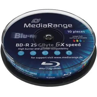 MediaRange Inkjet Fullsurface-Printable - 10 x BD-R