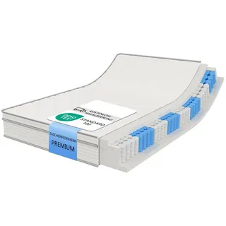 Taschenfederkernmatratze Federkernmatratze Mit Gel-Memory-Schaum, 7-Zonen, GLIESE, 25 cm hoch, 140x200 cm, OEKO-TEX® Standard 100 zertifiziert, Härtegrad H4 – 25 cm 140 cm x 200 cm x 25 cm
