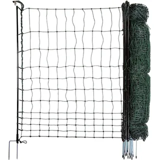 horizont strongLine Hundezaun Camping 50 m 110 cm hoch, grün, Mobiler Hundezaun mit 15 Fiberglaspfählen & Doppelspitze – mobiler Steckzaun für Hunde, für Garten, Hof & Camping, ohne Strom