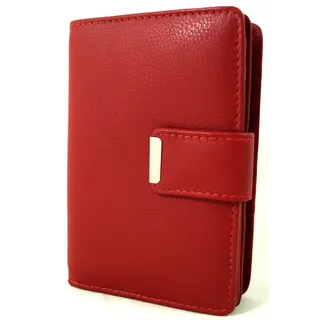 Klassik Damen Geldbörse Portemonnaie weich Echt Leder Rindleder Rot RFID-Schutz