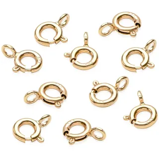 NKlaus 10 x Federring Verschluss Ø 5,1mm 333er Gelbgold Ersatzverschluss für Goldketten 11270