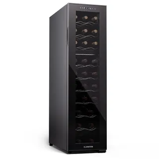 Klarstein Freistehender Weinkühlschrank 2 Zonen, Getränkekühlschrank Klein, Kleiner Weinschrank, Wein-Kühlschrank Klein mit Glastür, Indoor/Outdoor Flaschenkühlschrank, Wine Fridge, 24 Flaschen