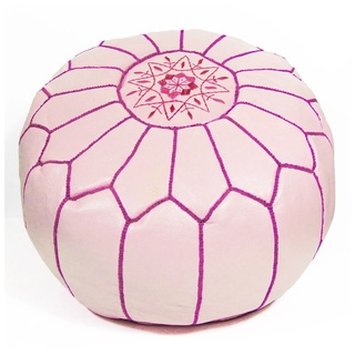 Leder Sitzhocker orientalische Sitzkissen Pouf Pouffe Ottoman kissen rosa lila