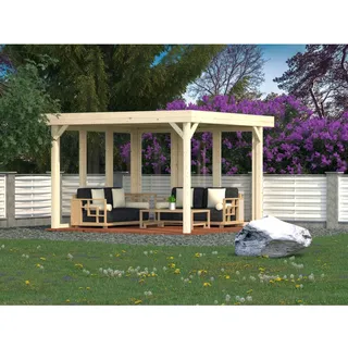 Palmako Glaselement für Holz-Pavillon Lucy Lackiert Weiß FSC®