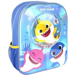 CERDÁ LIFE'S LITTLE MOMENTS, Mochila Infantil con Burbuja y Confetti de Baby Shark-Licencia Oficial Nickelodeon para Niños, Azul, Edad recomendada-2-6 años