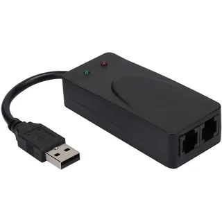 Faxmodem, Externes 56k-Modem, Dual-Port-USB 2.0, Unterstützt Automatisches Wählen und Antworten, für XP-Treiber