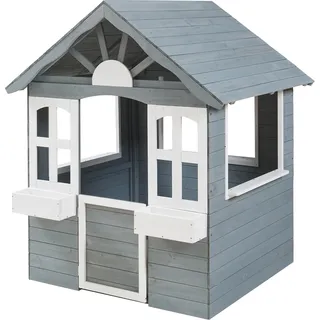 casa.pro Kinderspielhaus Vesa 138x120x102 cm Tannenholz Grau