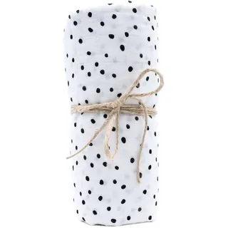 hutch&putch Mulltuch Bio Baumwolle 120x120cm - 100% Bio-Baumwolle - Spucktuch - Pucktuch - Kuscheltuch - Wickeltuch - Baby - Neugeborene - Geschenk zur Geburt (Dots)