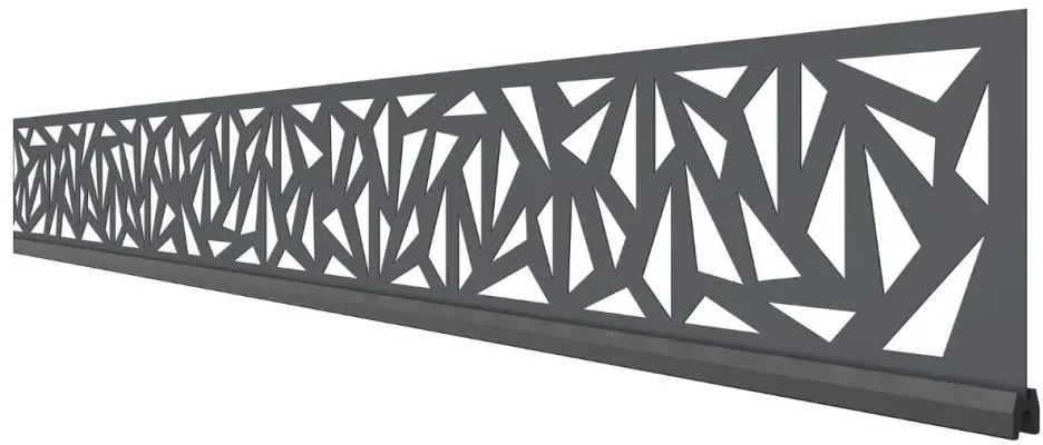 TraumGarten Sichtschutzzaun SYSTEM Dekorprofil TRIGON Anthrazit, SYSTEM WPC/ALU, 15 cm,Adapterleiste Weiss