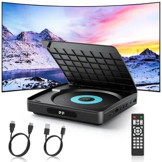 WOLFANG DVD-Player für Fernseher mit HDMI, Full HD Multi Region, Fernbedienung und Typ-C-Kabel, CD-Player für Heim-Stereoanlage, USB-Anschluss (Nicht Blu-ray)