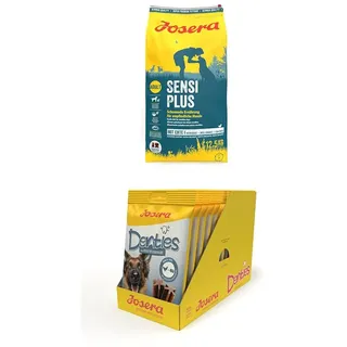 JOSERA SensiPlus (1 x 12,5 kg) | Hundefutter mit Ente für empfindliche Hunde + JOSERA Denties Poultry & Blueberry (13 x 180 g) | Kaustangen für Hunde mit Geflügel und Heidelbeere | Getreidefrei