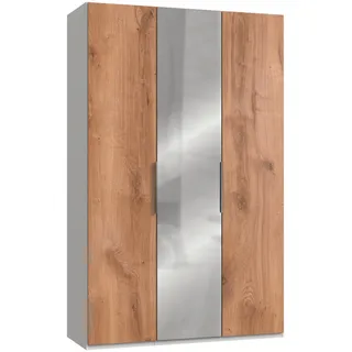 Level 150 x 236 x 58 cm Plankeneiche Nachbildung/weiß mit Spiegeltüren