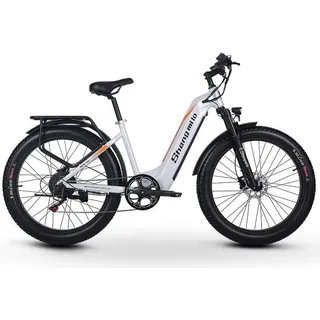 Shengmilo E-Bike MX06 17.5AH Samsung Akku 25km/h , 7 Gang Shimano TX55 Schaltwerk, Kettenschaltung, Heckmontierte Motoren, (Set, Mit Batterielade
