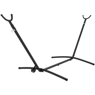 Outsunny Hängemattengestell mit verstellbarem Haken, Tragetasche, (Ständer für Hängematte, 1-St., Hängemattenständer), bis 220 kg Belastbar, Stahl, 290 x 120 x 115 cm schwarz