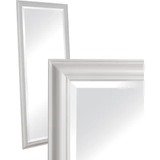 Seaflash Wholesaler GmbH LC Home Wandspiegel Schlicht weiß ca. 180 x 80 cm Landhaus-Stil mit Facettenschliff XL Flurspiegel