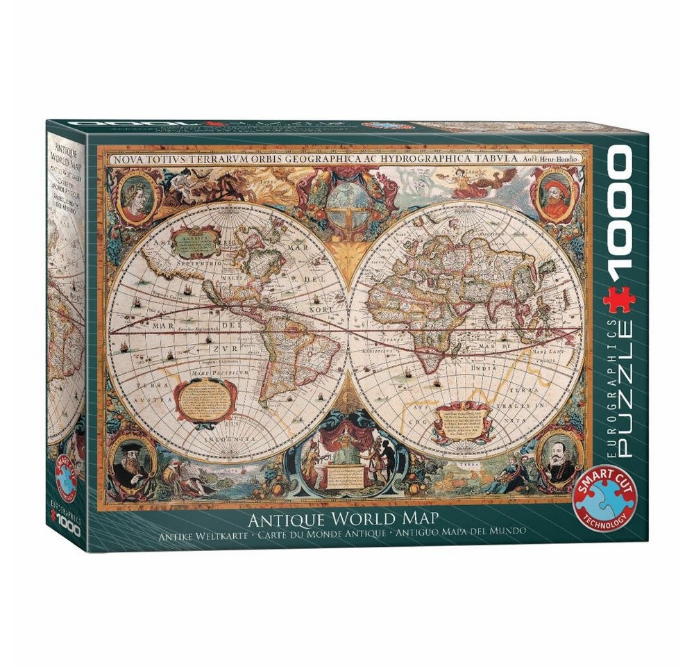 EUROGRAPHICS Puzzle Orbis Geographica Antike Weltkarte, 1000 Puzzleteile bunt