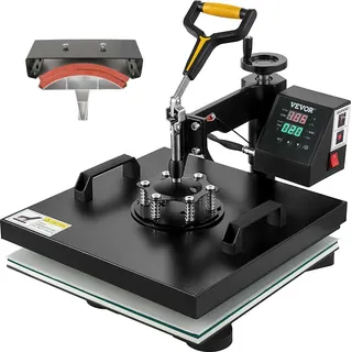 Vevor Transferpresse 38 x 38 cm, Wärmepresse 220 V, Transferpresse 1200 W, Textilpresse 14 x 7,6 cm, Hemdenpresse Max. 250 °C, Sublimationspresse, Hobby T-Shirt Presse