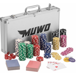 MUWO "All In" Pokerkoffer-Set mit 300 Chips-Größe:Einheitsgröße