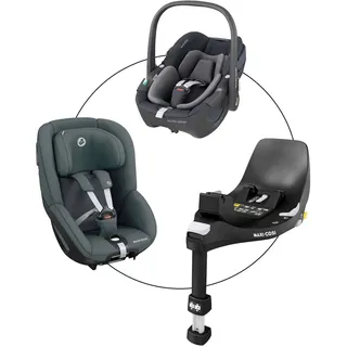 Maxi-Cosi Babyschale Pebble 360 inkl. Kindersitz Pearl und Isofix-Basis FamilyFix, grau