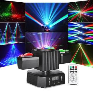 Disco PartyLicht, Disco Kugel Dj Light Sound Activated mit Fernbedienung Stage Strobe für Partys KTV Weihnachten Halloween Dekoration