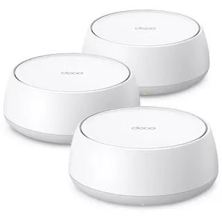 TP-Link Deco BE25 WiFi 7 Mesh WLAN(3 Pack), BE3600 Dual-Band, 2 x 2.5 Gbit/s Port für Jede Einheit, WPA3, 4 Streams, 160 MHz Kanäle, Gästenetzwerk, HomeShield, Empfohlen für Häuser mit 4-6 Zimmern