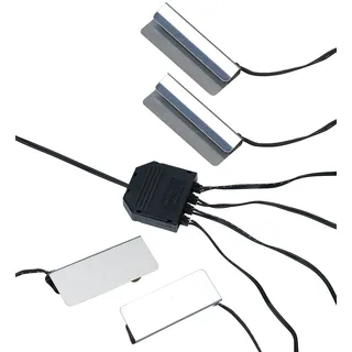 Lunartec Glasregal beleuchtet: LED-Glasbodenbeleuchtung, 4 Klammern mit 12 tageslichtweißen LEDs