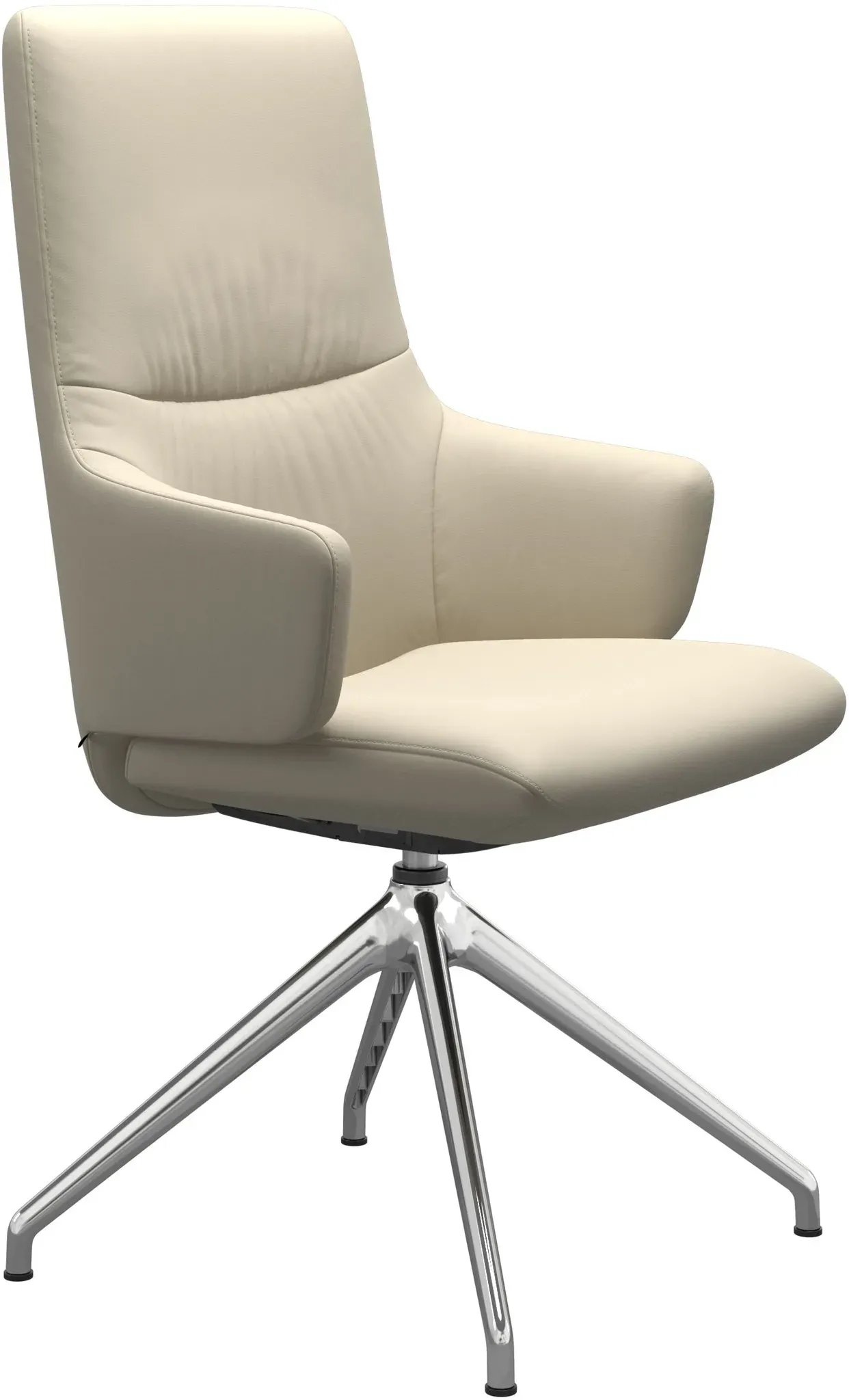 Stressless Stuhl Mint | Drehgestell D350 Batick Cream Mit Armlehnen Hoher Rücken Poliertes Aluminium