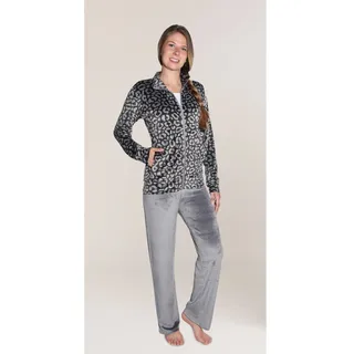 Damen Nicki Velours Wellness/Hausanzug - Anthrazit M
