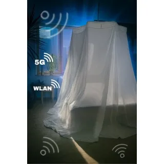 geborgenschlafen Betthimmel Baldachin Elektrosmogabschirmung, Abschirmbaldachin für Einzel- & Doppelbett – Schutz vor Elektrosmog weiß 140 cm x 220 cm
