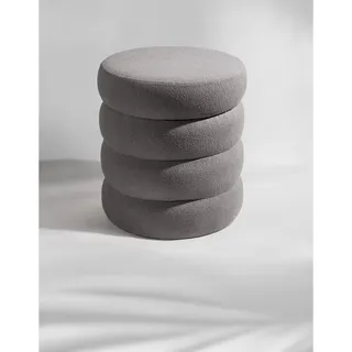 Blumtal Sitzhocker Bouclé 42 x 47 x 42 cm Grau