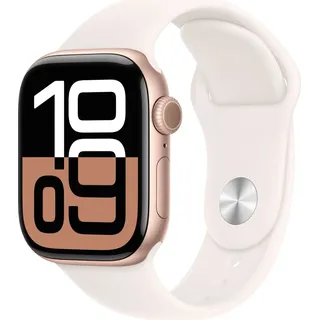 GPS 42 mm Aluminiumgehäuse roségold Sportarmband blassrosa M/L
