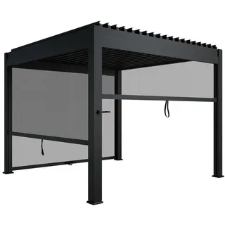 Juskys Seitenwand für Lamellendach Tahiti 3 x 2,4 m anthrazit