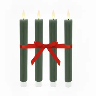 Relaxdays LED Stabkerzen 4 St. khaki