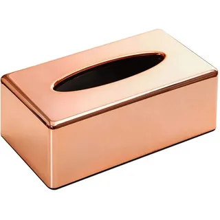 Taschentuchspender, Umweltfreundlich ABS Rechteckige Taschentuchbox Kosmetiktücher Kosmetiktücherbox Tücherbox Kosmetikbox Kosmetiktücher Box für Zuhause Büro Auto Roségold