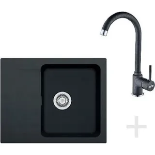 Franke - Küchenset T29, Tectonite Spülbecken oid 611-62, schwarz - Küchenarmatur fp 9900, schwarz 114.0366.037