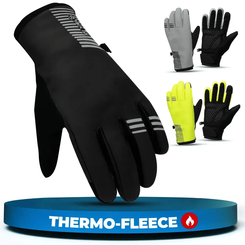 Winterhandschuhe mit Thermo-Fleece & 3M Isolierung „THERMO-PLUS“ - Schwarz - XXL