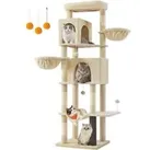 Kratzbaum 190,7 cm hoch mit 2 Höhlen und 2 Liegemulden sandbeige