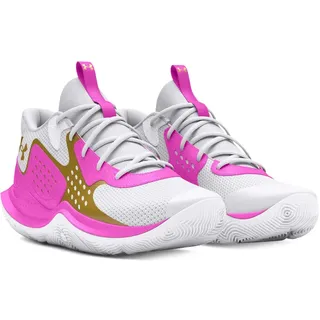 Under Armour Jet '23 Basketballschuhe 105 white/vivid magenta/metallic gold 45