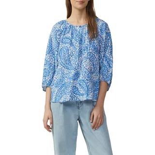 S.Oliver Strukturierte Relaxed-Fit-Bluse mit Raffungen und Raglanärmeln Royalblau 40