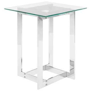 Beliani Beistelltisch silber quadratisch 40/40 cm Crystal