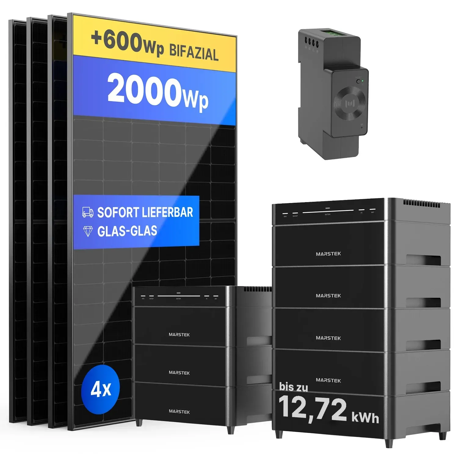 Balkonkraftwerk mit Marstek Venus A - 2000Wp/4,24kWh - Mini-PV-Anlage