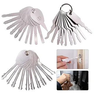 30-teiliges Lockpicking Set, Edelstahl-Multifunktions-Türschloss Schlüssel, Dietrich Reparaturwerkzeug, Passend für Elektroautoschlösser, Aktenschränke, Autodrehscheiben und Türen(Flexibel und weich)