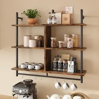 BESTIER Wandregal 105 x 96 x 23,8 cm Braun