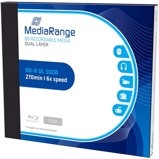 MediaRange BD-R Dual Layer 50GB 6-Fache Schreibgeschwindigkeit, Einzelnes Jewelcase