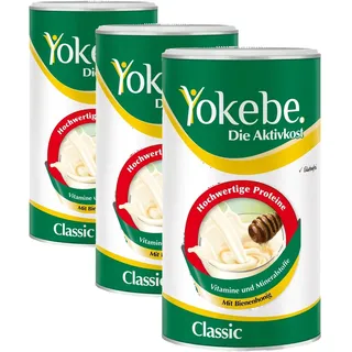 YOKEBE Classic – Diätshake zum Abnehmen – glutenfrei und vegetarisch – Mahlzeitersatz zur Gewichtsabnahme mit hochwertigen Proteinen – 500 g (Packung mit 3)