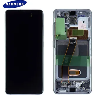 Original Samsung Galaxy S20 SM-G980F / S20 5G SM-G981F GH82-22123A / GH82-22131A LCD Display Touch Screen Bildschirm Digitizer Cosmic Grey Grau - Grau